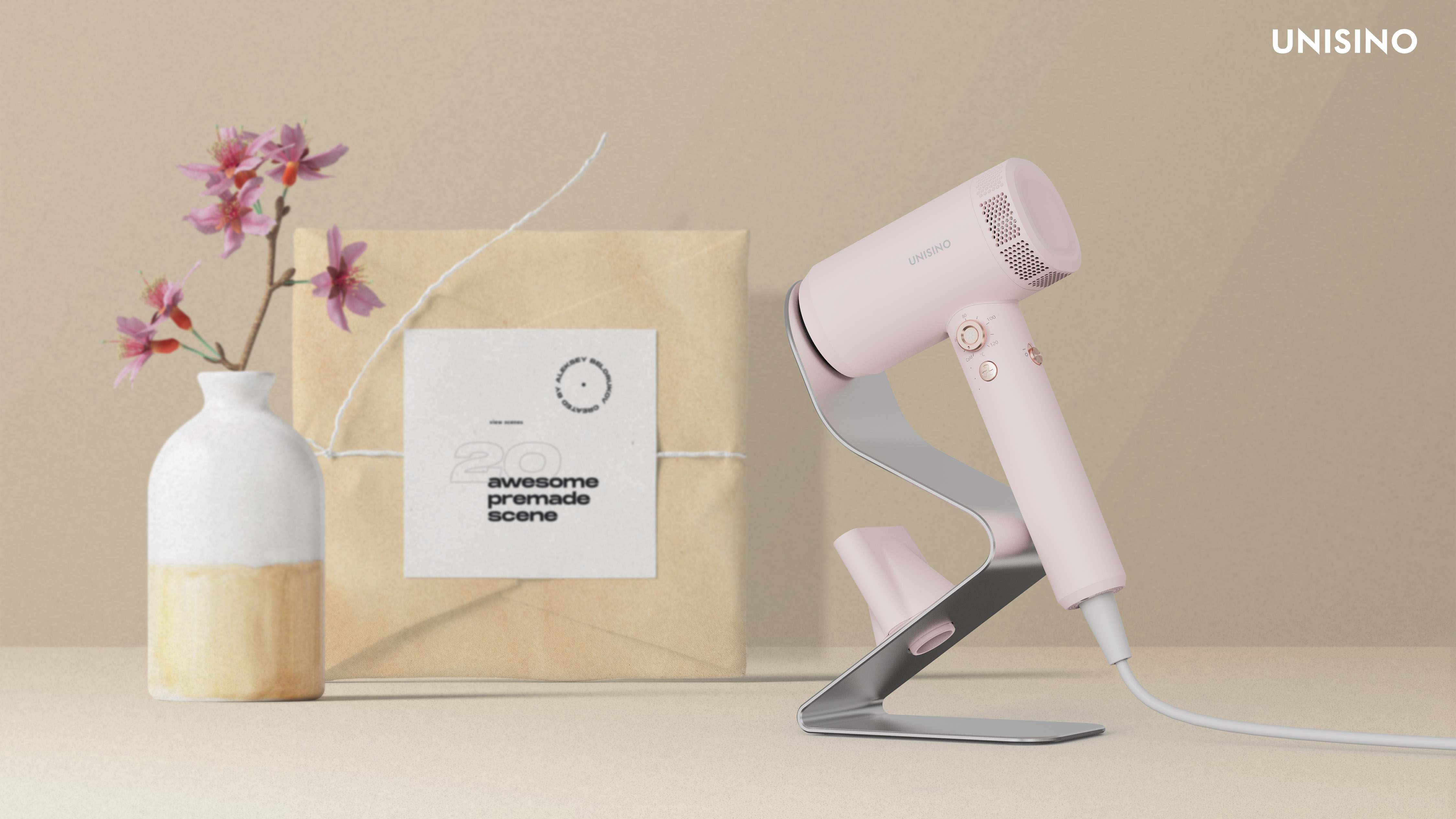 Hair dryer with cool shot company.A hair dryer awakens sleeping hair